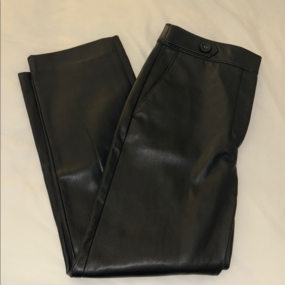 Ann Taylor Black Faux Leather Pants